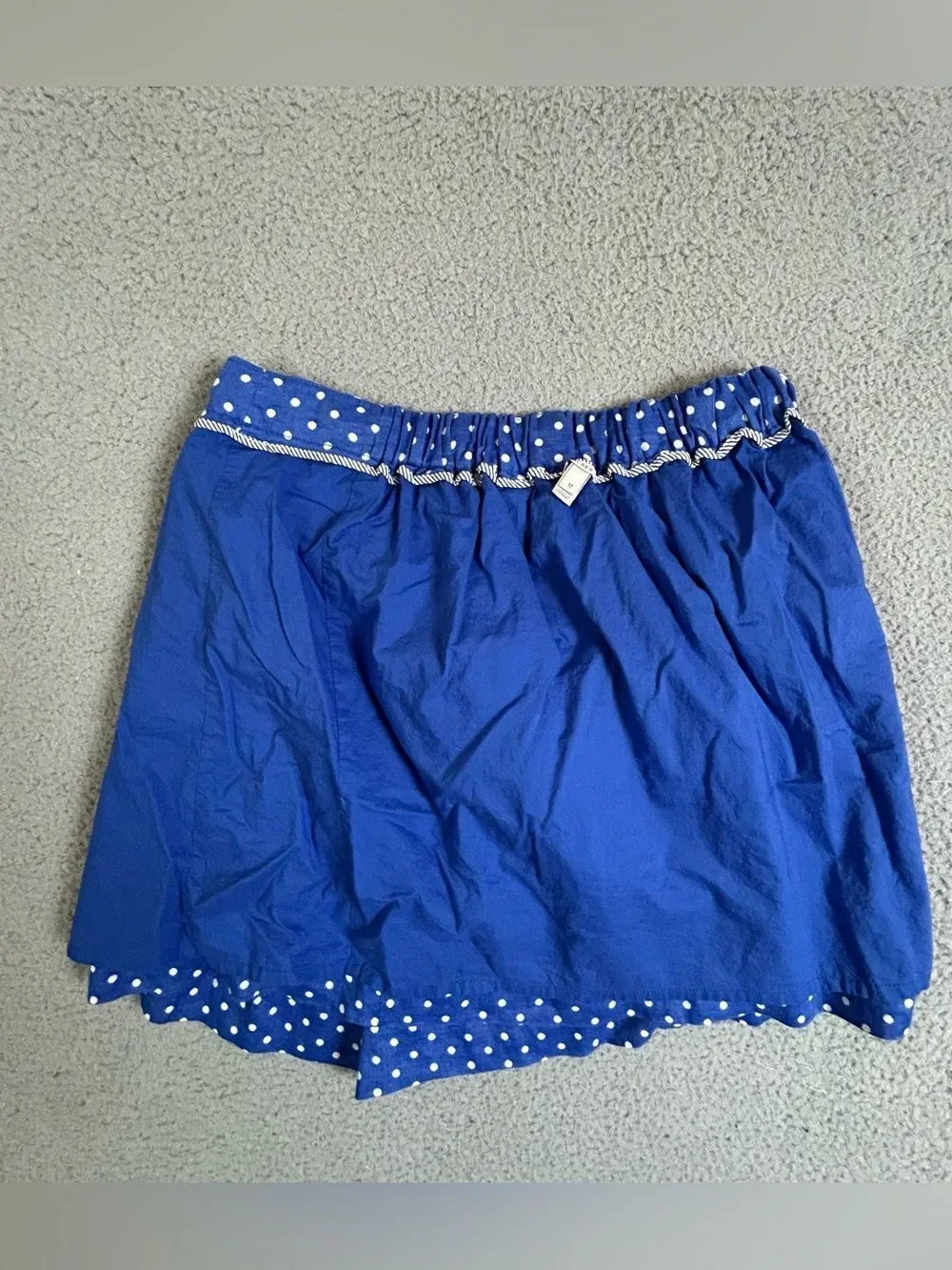 Jcrew women’s Polka Dot Drawstring Mini Skirt - Blue size 12